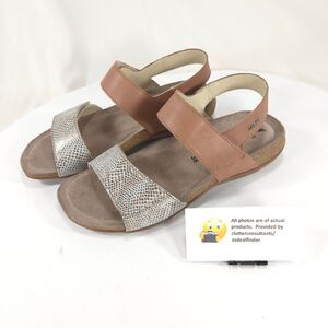 Mephisto Air Relax Leather Casual Leather Slide Sandal Womens Size 8 39 Beige